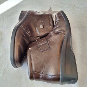 HOTTER Comfort Concept Abbey Womens Size 7.5  Brown Leather‎ Ankle Boots